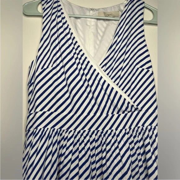 Loft - Blue and White Striped Dress - Size 0 - Picture 2 of 9